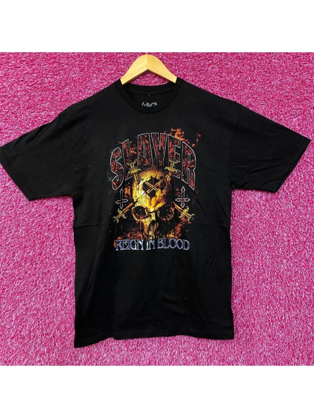 Slayer Reign in Blood Track-listing Heavy Metal Band Tee Large
